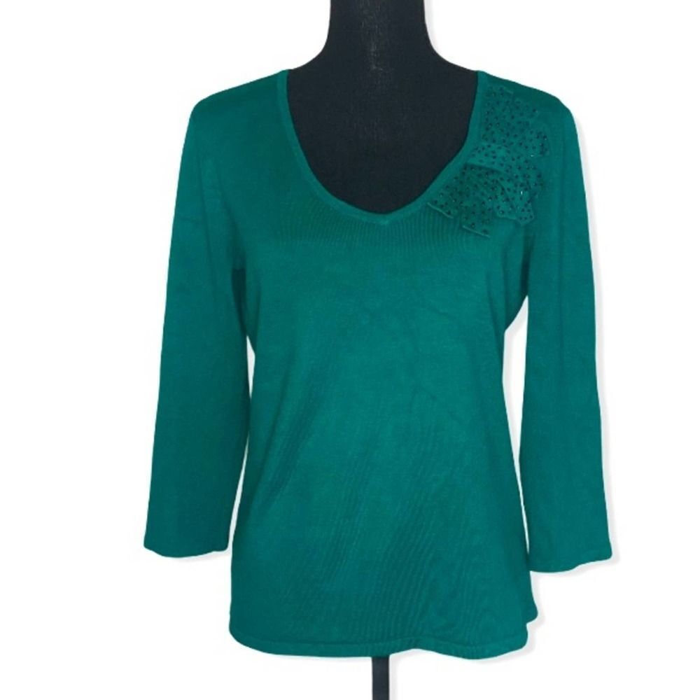 Cable & Gauge Emerald Green Sweater Size Medium